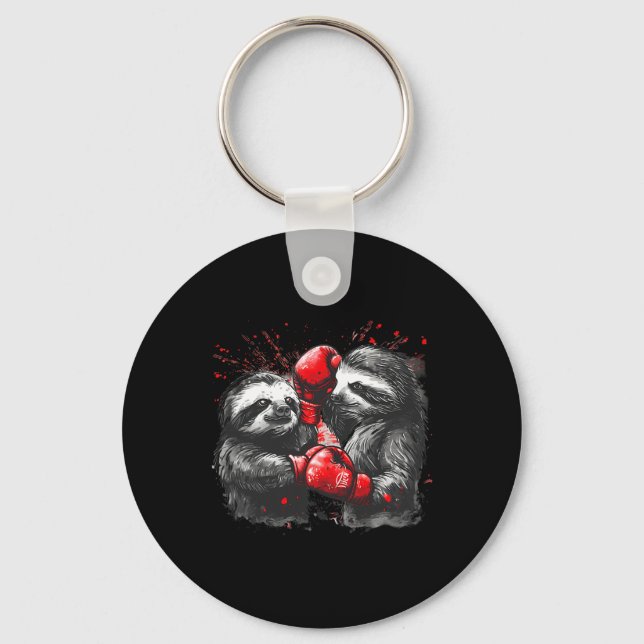 Porte-clés Fente De Boxe Avec Gants De Boxe Kickboxing Funny  (Recto)