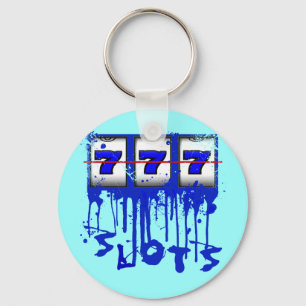PORTE-CLÉS FENTES BLEUES DE PEINTURE D'ÉGOUTTURE