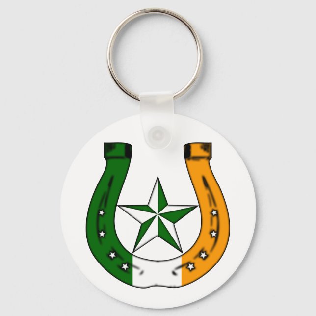 Porte-clés fer à cheval irlandais chanceux (Recto)
