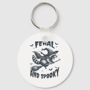 Porte-clés Feral Et Éffrayant Raccoon sorcier Casquette Hallo