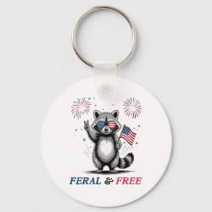 Porte-clés Féral Et Libre Drôle De Raton Laveur Usa Sauvage M