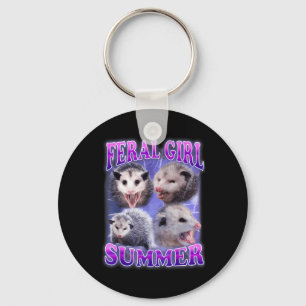 Porte-clés Feral Girl Summer Opossum Funny meme