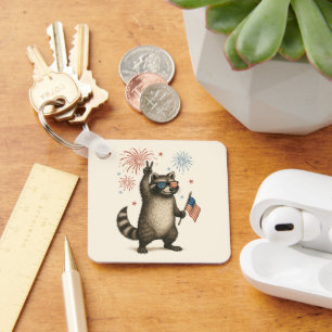 Porte-clés Feral Mais Fireworks Gratuit Feral Raccoon 4 juill