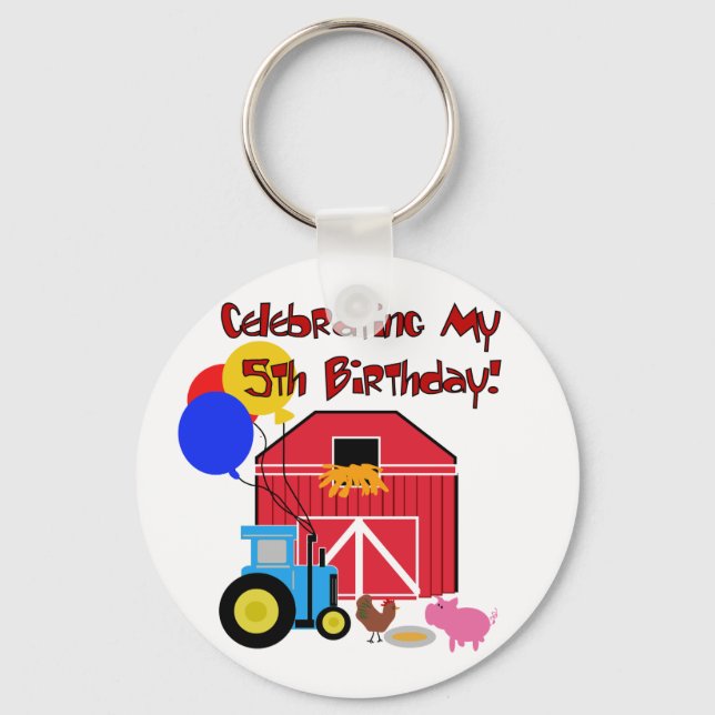 Porte-clés Ferme 5 Anniversaire T-shirts et cadeaux (Recto)