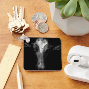 Porte-clés Fermes   Tête de vache B&W