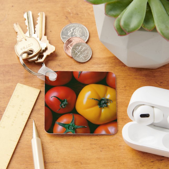 Porte-clés Fermes | Tomates rouges et jaunes brillantes (Bureau)