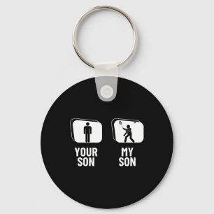 Porte-clés Fermez votre fils mon père maman drôle Dminton