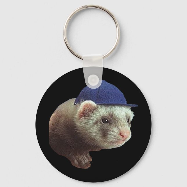 Porte-clés Ferret Wearing Hat Keychain (Recto)