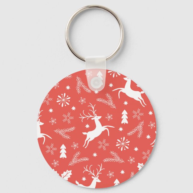 Porte-clés Festif Noël Motif sans couture (Recto)