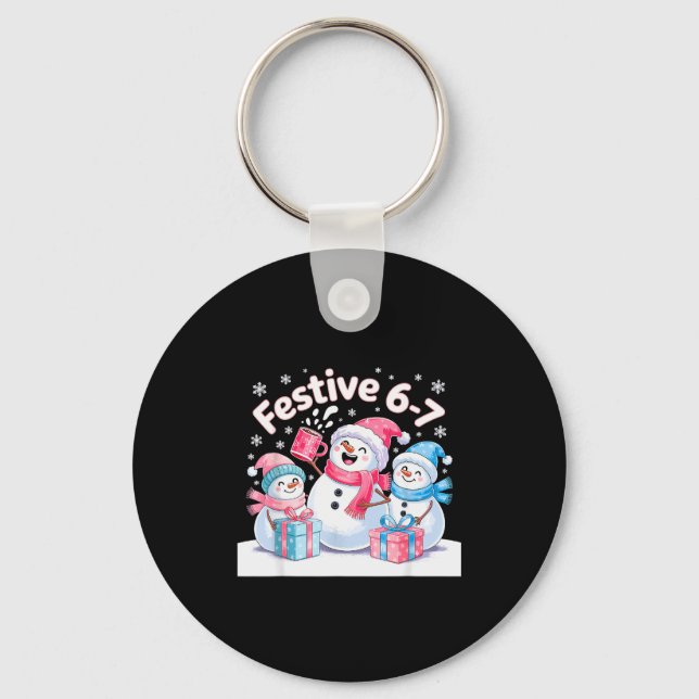 Porte-clés Festive 6 7 Six Seven Meme Christmas Women Men Kid (Recto)