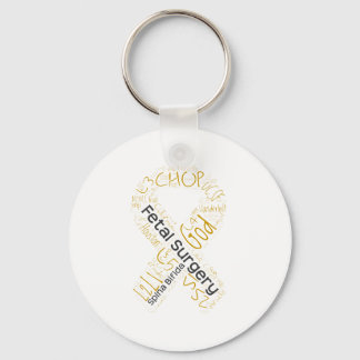 Porte-clés Fetal Surgery Spina Bifida Text Ribbon