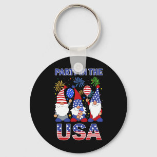 Porte-clés Fête Aux États-Unis Gnome Patriotique Drapeau 4 Ju