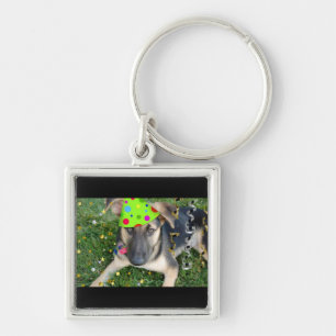 Porte-clés Fête d'anniversaire animal berger allemand