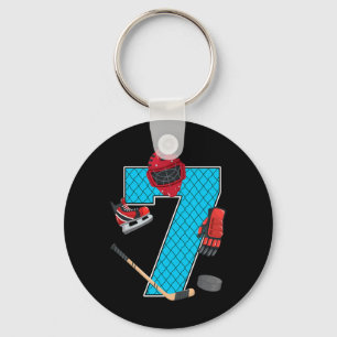 Porte-clés Fête d'anniversaire Cool 7 Hockey sur glace 7 ans