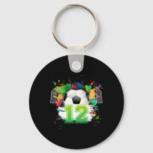 Porte-clés Fête d'anniversaire de football 12 ans 12 ans Joue