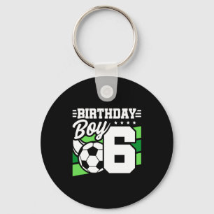 Porte-clés Fête d'anniversaire de football de 6 ans pour garç