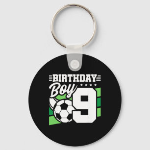 Porte-clés Fête d'anniversaire de football - Garçon de 9 ans