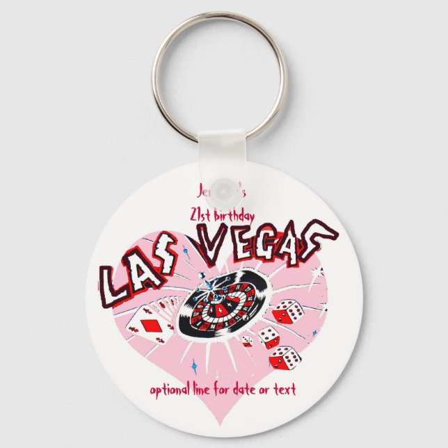 Porte-clés Fête d'anniversaire de Las Vegas (Recto)
