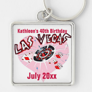 Porte-clés Fête d'anniversaire de Las Vegas pour elle