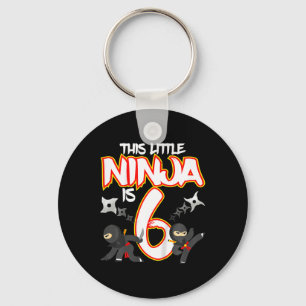 Porte-clés Fête d'anniversaire de ninja de 6 ans d'arts marti