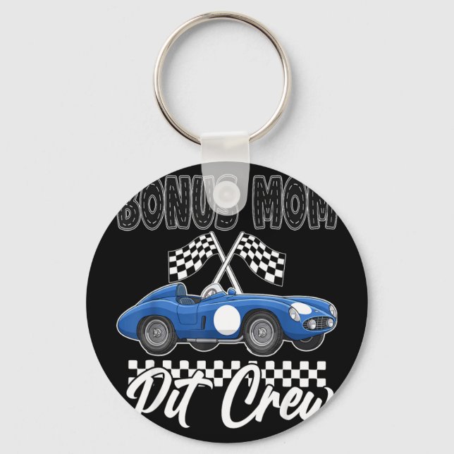 Porte-clés Fête d'anniversaire de voiture de course bonus de  (Recto)