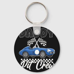 Porte-clés Fête d'anniversaire de voiture de course famille p