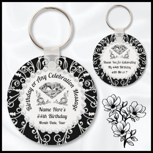 Porte-clés Fête d'anniversaire élégante, toute année, COULEUR