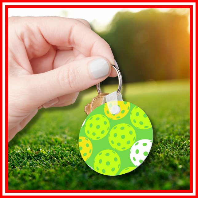 Porte-clés Fête d'anniversaire Pickleball Vert Mignon Sports (Créateur téléchargé)