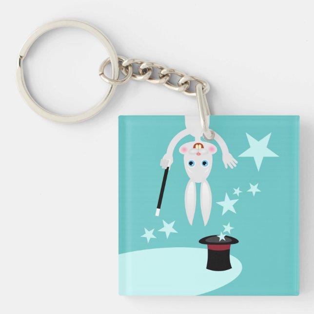 Porte-clés Fête d'anniversaire pour enfant magicien (Devant)