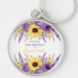 Porte-clés Fête de 60e anniversaire de floraison violette