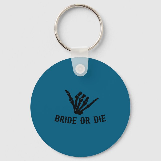 Porte-clés Fête de Bachelorette de squelette de rockstar ou d (Recto)