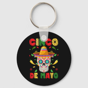 Porte-clés Fête de Cinco De Mayo Crâne de Sucre Hommes Femmes
