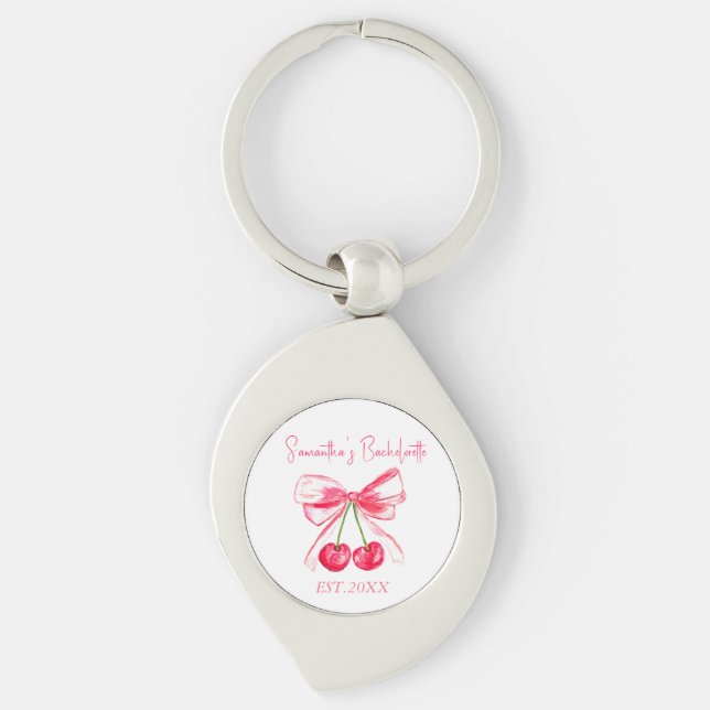 Porte-clés Fête de Fiançailles Coquette Rose Cerise  (Devant)