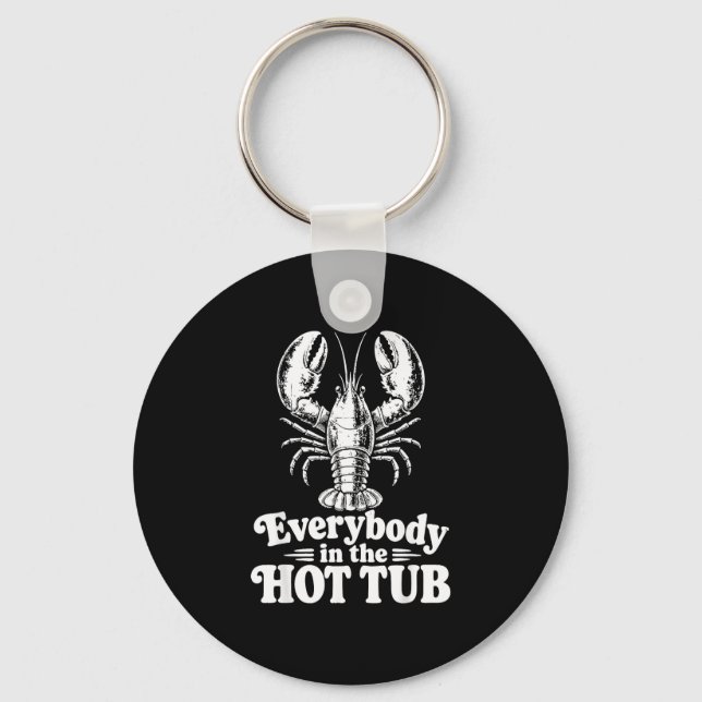 Porte-clés Fête de fruits de mer amusants ébullition écreviss (Recto)