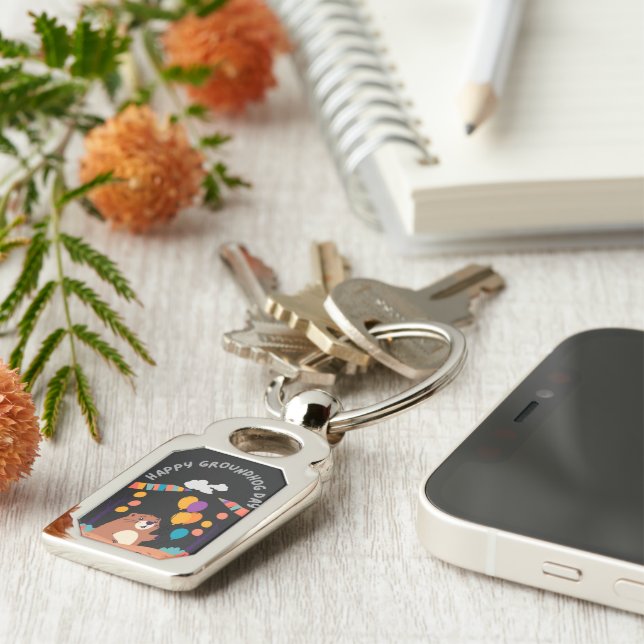 Porte-clés Fête de la marmotte : ombre ou ombre? (Côté )