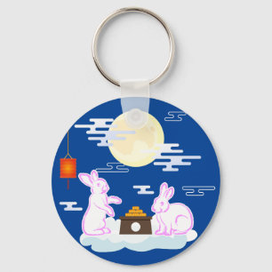 Porte-clés Fête de la mi-automne Lapin de lune Gâteau de lune