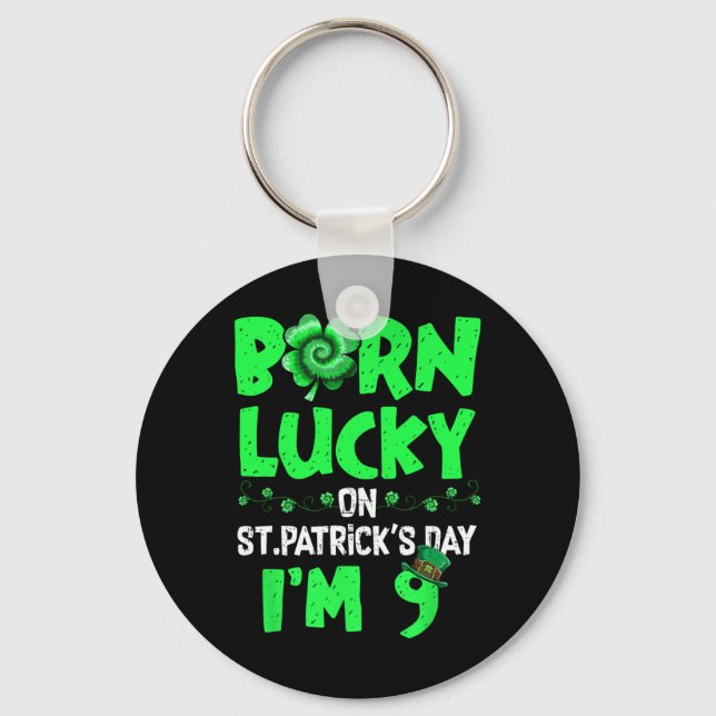 Porte-clés Fête de la Saint-Patrick garçon ou fille 9 ans  (Recto)