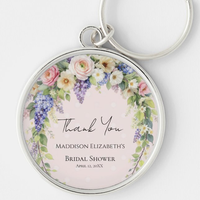 Porte-clés Fête de mariage floral de printemps (Devant)