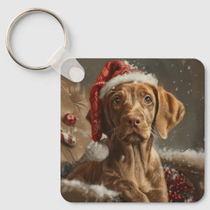 Porte-clés Fête de Noël de Chien Vizsla
