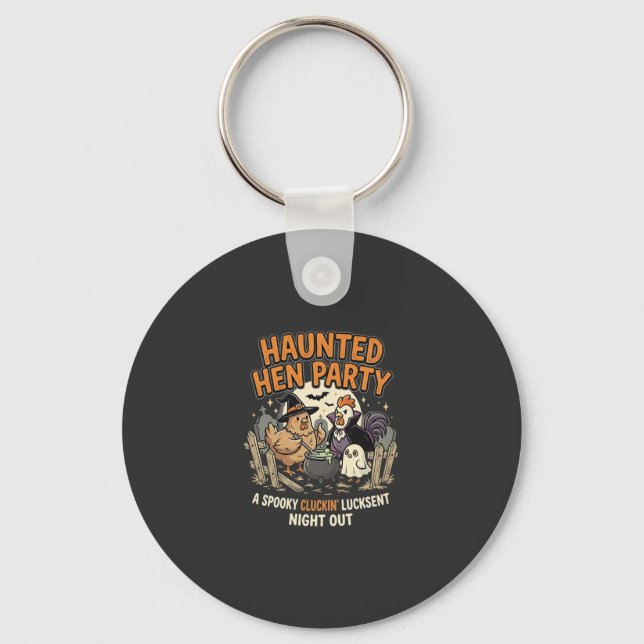 Porte-clés Fête de poule hantée d'Halloween (Recto)