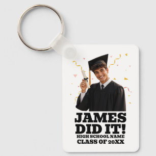 Porte-clés Fête de Remise de Diplômes Personnalisée et Drôle 