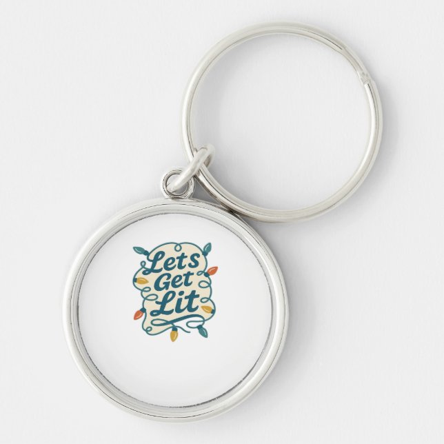 Porte-clés Fête des fêtes de Noël amusantes (Devant)