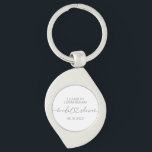 Porte-clés Fête des mariées cardiaque minimale moderne simple<br><div class="desc">Ce design simple et moderne est composé de sans serif et de typographie cursive ludique avec des coeurs de doodle. Idéal pour les faveurs de la fête de la mariée mariage.</div>