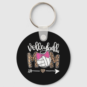 Porte-clés Fête des Mères Cute Volleyball Maman Leopard Fun B