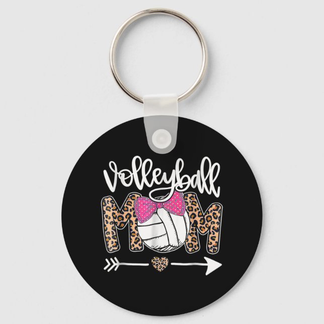 Porte-clés Fête des Mères Cute Volleyball Maman Leopard Fun B (Recto)