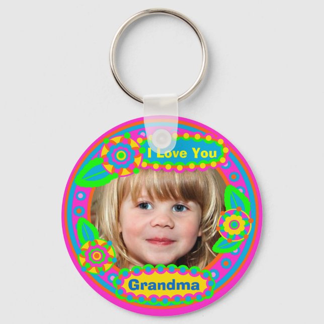 Porte-clés Fête des mères de grand-mère Porte - clé personnal (Recto)