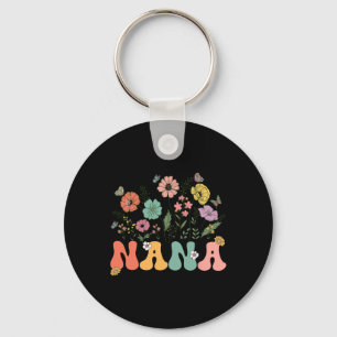 Porte-clés Fête Des Mères De Nana Pour Grand-Mère Fleur sauva