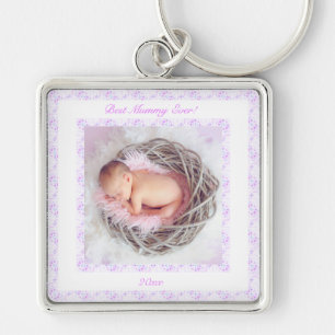 Porte-clés Fête des mères Lilac rose Meilleure maman Jamais c