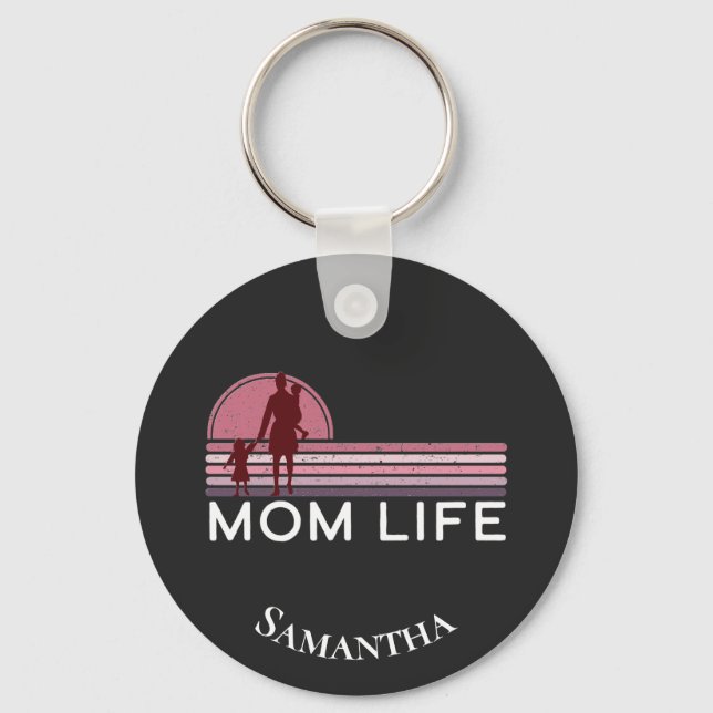 Porte-clés Fête des mères Maman Nom de vie (Recto)