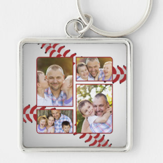 Porte-clés Fête des pères de collage de photos de base-ball d